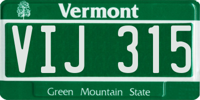 VT license plate VIJ315