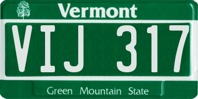VT license plate VIJ317