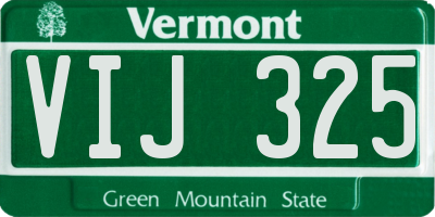VT license plate VIJ325