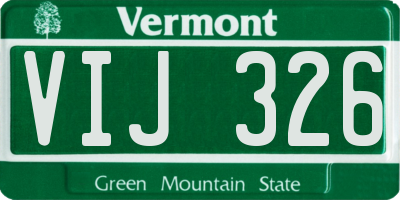 VT license plate VIJ326