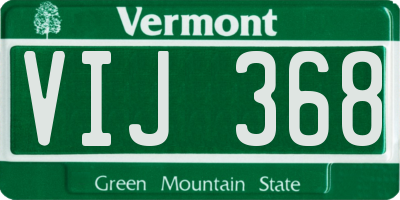VT license plate VIJ368