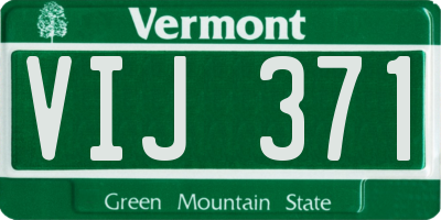 VT license plate VIJ371
