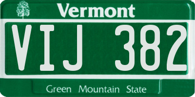 VT license plate VIJ382
