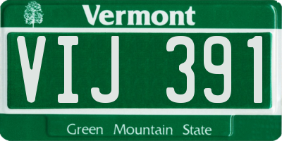VT license plate VIJ391