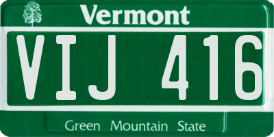 VT license plate VIJ416