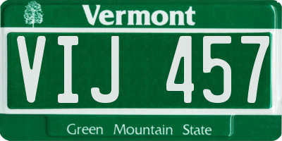 VT license plate VIJ457