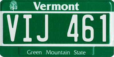 VT license plate VIJ461