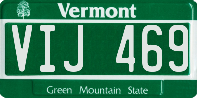 VT license plate VIJ469
