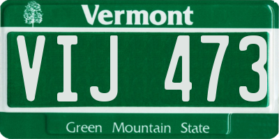 VT license plate VIJ473