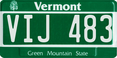 VT license plate VIJ483