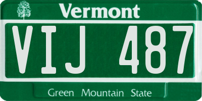 VT license plate VIJ487