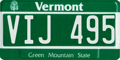 VT license plate VIJ495