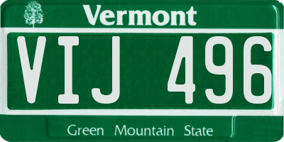 VT license plate VIJ496