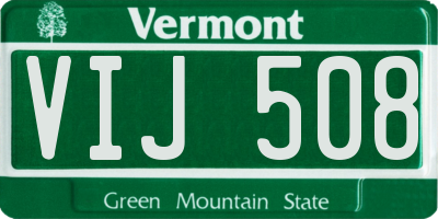 VT license plate VIJ508
