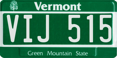 VT license plate VIJ515