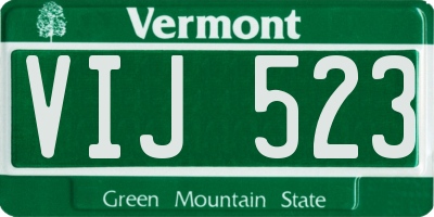 VT license plate VIJ523