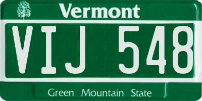 VT license plate VIJ548