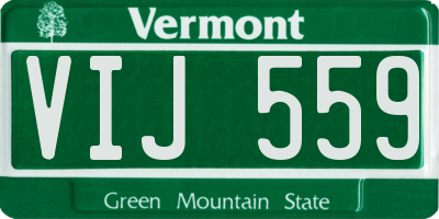 VT license plate VIJ559