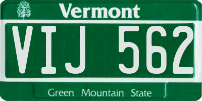 VT license plate VIJ562