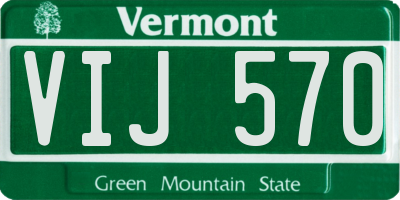 VT license plate VIJ570