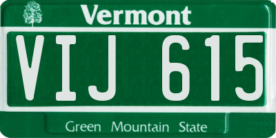 VT license plate VIJ615