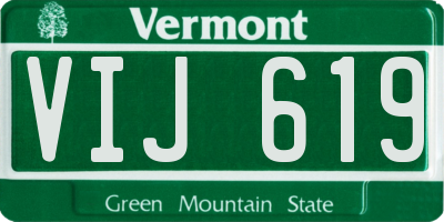 VT license plate VIJ619