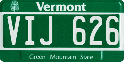 VT license plate VIJ626