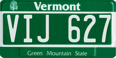 VT license plate VIJ627