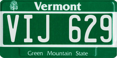 VT license plate VIJ629