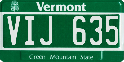 VT license plate VIJ635