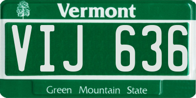 VT license plate VIJ636