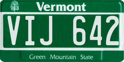 VT license plate VIJ642