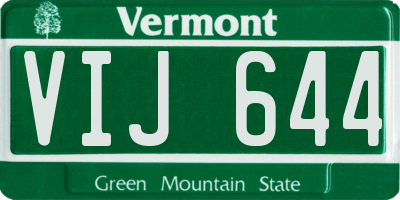 VT license plate VIJ644