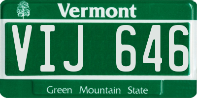 VT license plate VIJ646