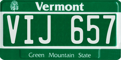 VT license plate VIJ657