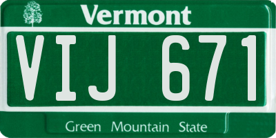 VT license plate VIJ671