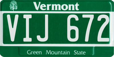 VT license plate VIJ672