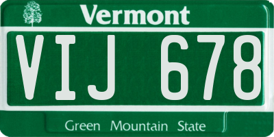 VT license plate VIJ678