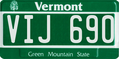 VT license plate VIJ690