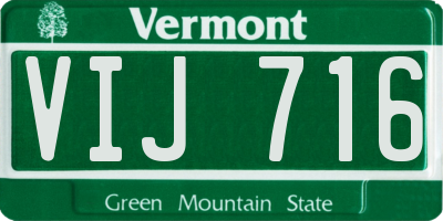 VT license plate VIJ716