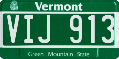 VT license plate VIJ913