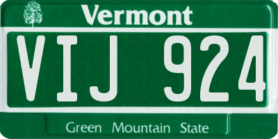 VT license plate VIJ924