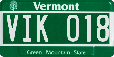 VT license plate VIK018