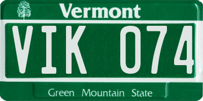 VT license plate VIK074