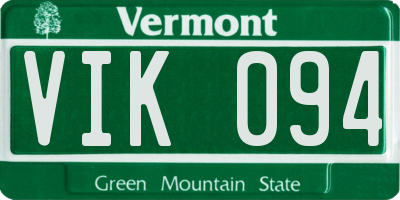 VT license plate VIK094