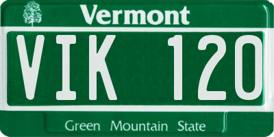 VT license plate VIK120