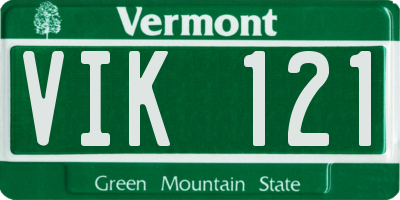 VT license plate VIK121