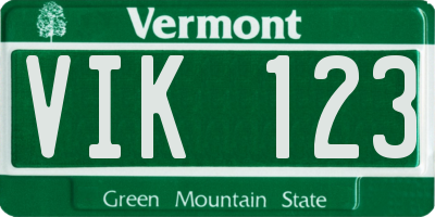 VT license plate VIK123