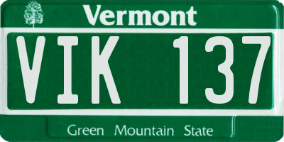 VT license plate VIK137