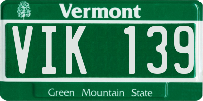 VT license plate VIK139